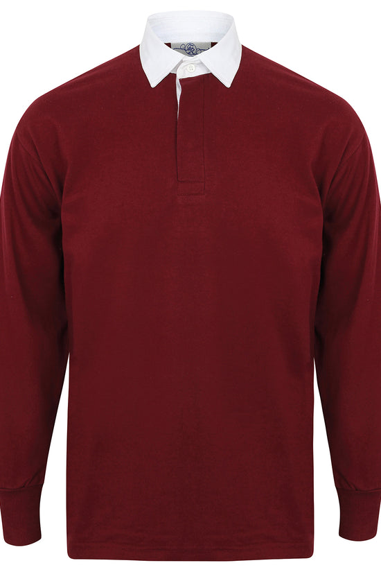 Classic Front Row Long Sleeve Plain Rugby Shirt for Men