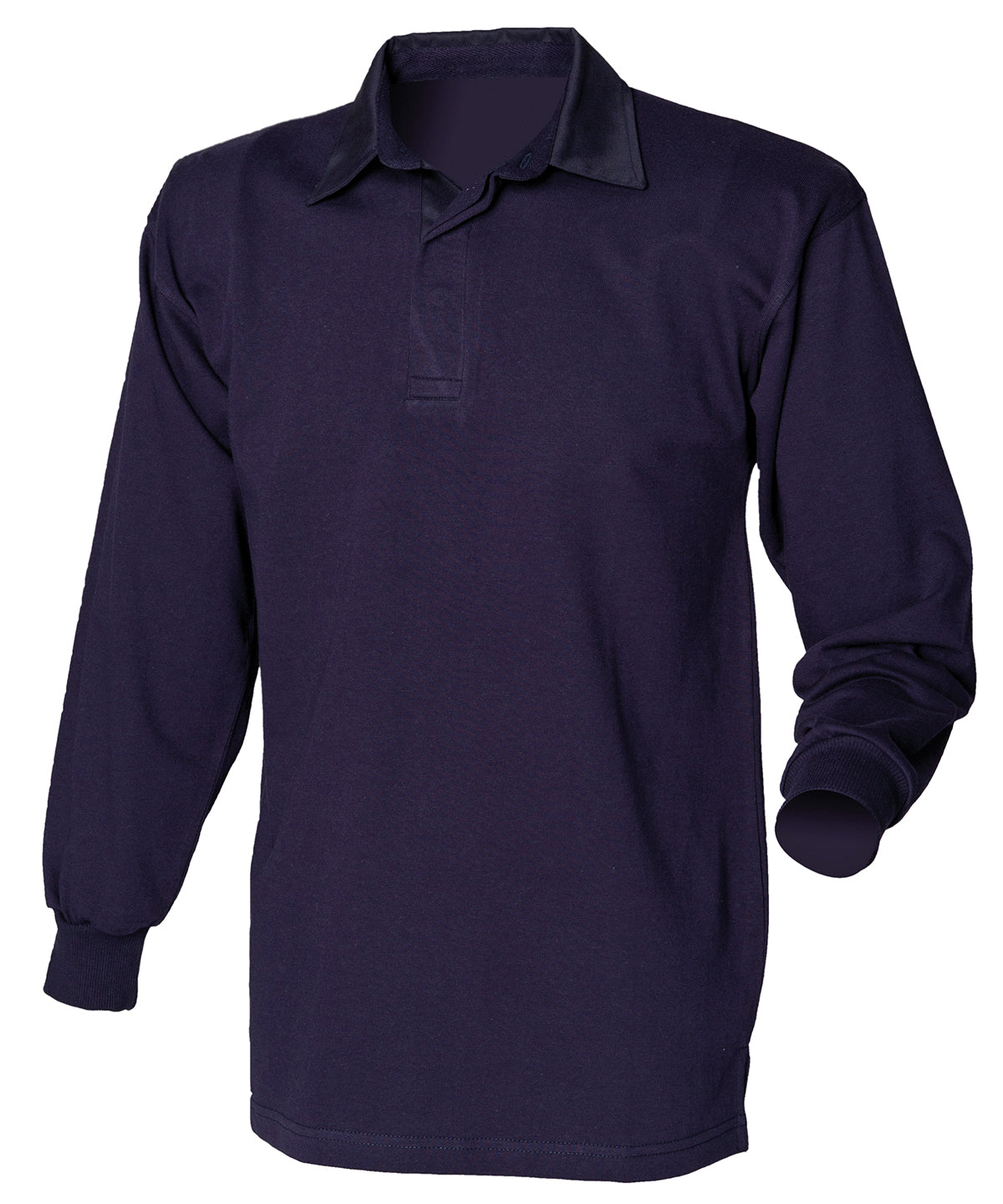 Classic Front Row Long Sleeve Plain Rugby Shirt for Men