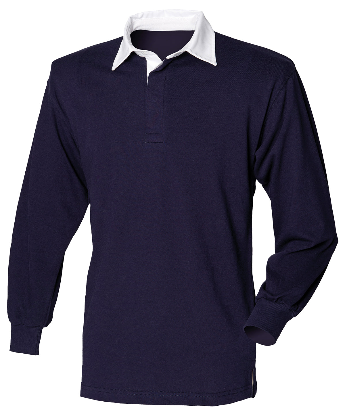 Classic Front Row Long Sleeve Plain Rugby Shirt for Men