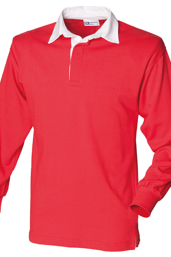 Classic Front Row Long Sleeve Plain Rugby Shirt for Men