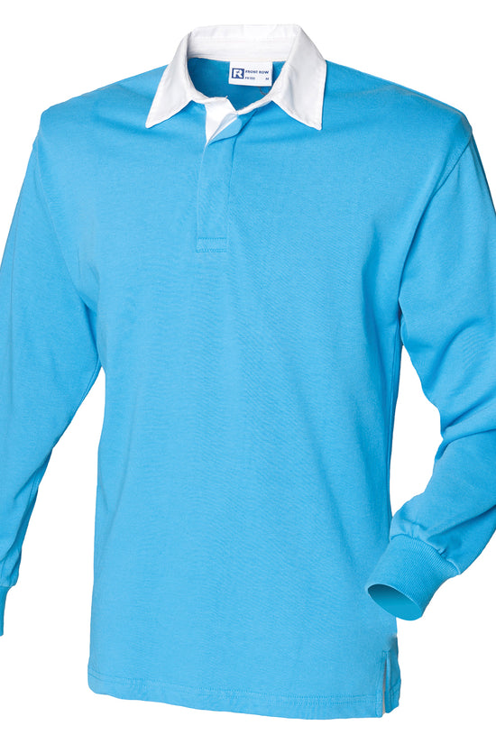 Classic Front Row Long Sleeve Plain Rugby Shirt for Men