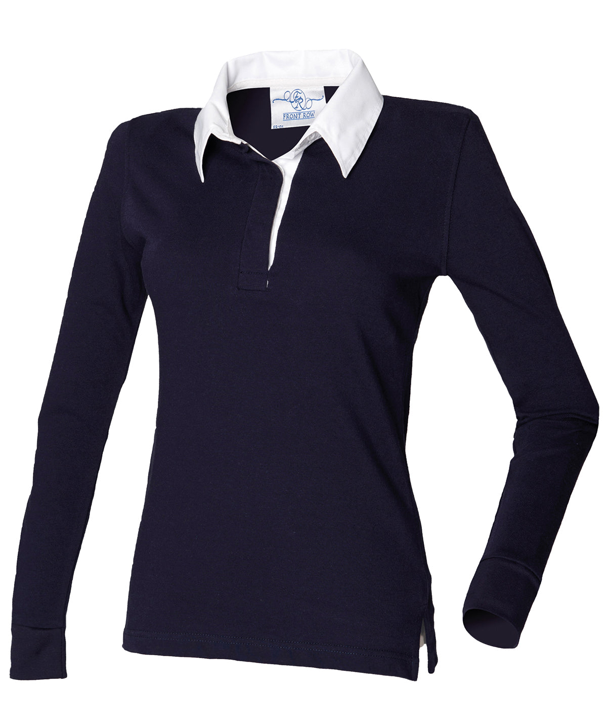 Womens Long Sleeve Plain Rugby Shirt Casual Slim Fit Polo