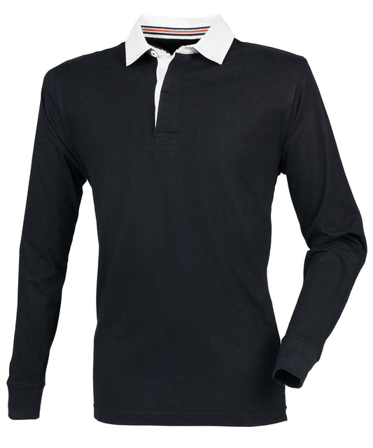 Front Row Premium Superfit Rugby Shirt Slim Fit Unbranded Polos for Men