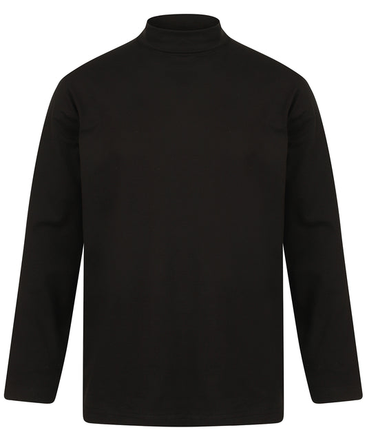 Mens Henbury RollNeck Sweatshirt Long Sleeve Knitwear Top