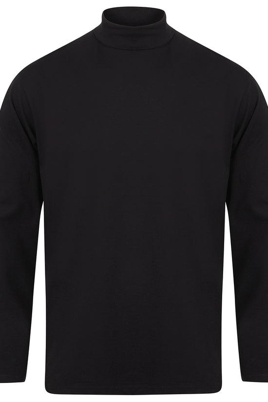 Mens Henbury RollNeck Sweatshirt Long Sleeve Knitwear Top