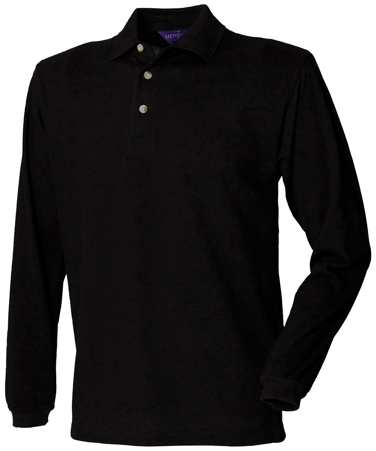 Henbury Long Sleeve Cotton Polo Shirt for Men