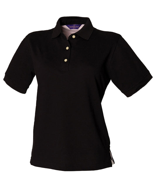 Henbury Womens Classic Cotton Pique Polo Shirt Casual Polo for Women