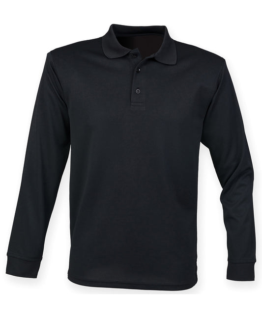 Henbury Coolplus Long Sleeve Polo Shirt Unisex Plus Sizes