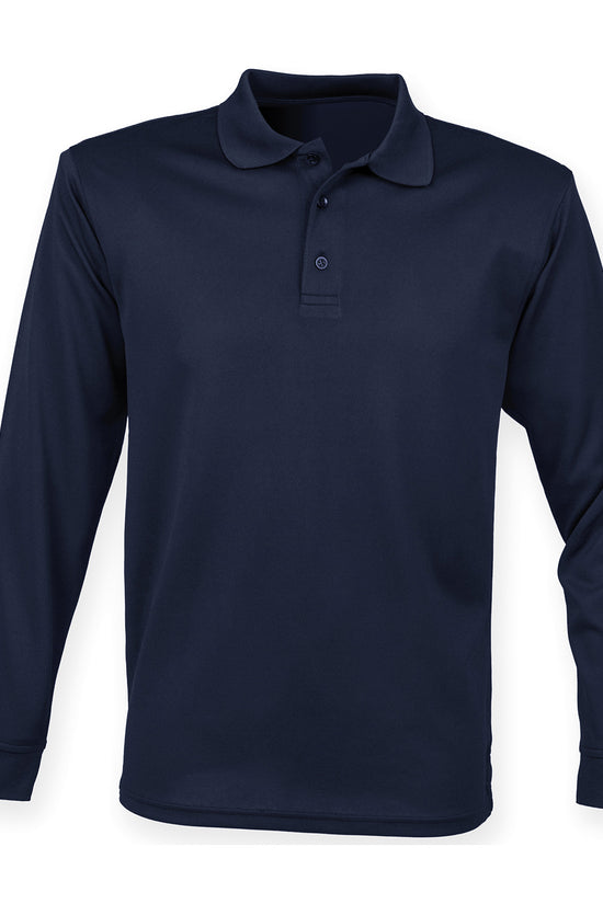 Henbury Coolplus Long Sleeve Polo Shirt Unisex Plus Sizes