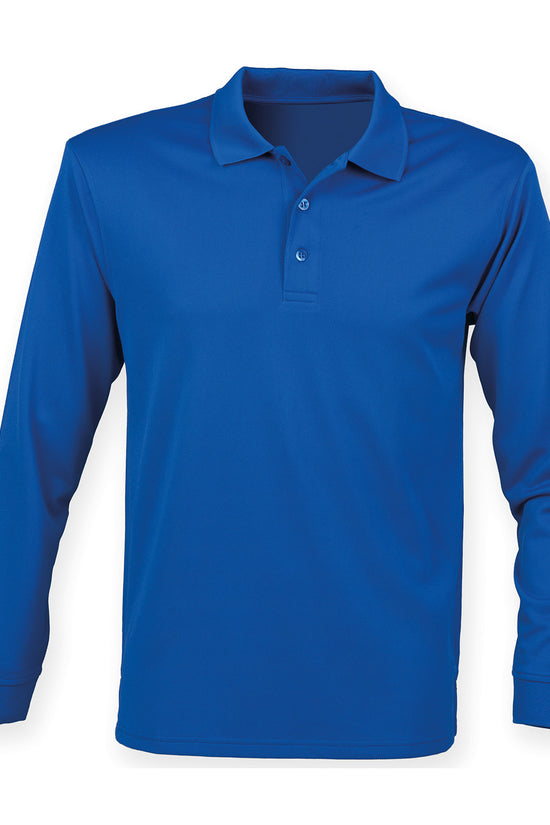 Henbury Coolplus Long Sleeve Polo Shirt Unisex Plus Sizes