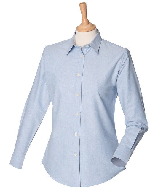 Henbury Womens Classic Long Sleeve Oxford Shirt Plus Sizes