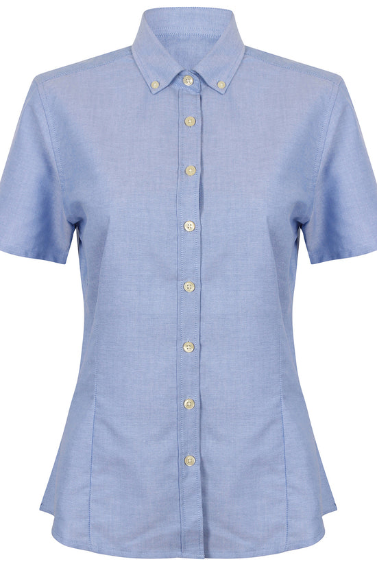 Henbury Womens Short Sleeve Oxford Shirt WrinkleResistant
