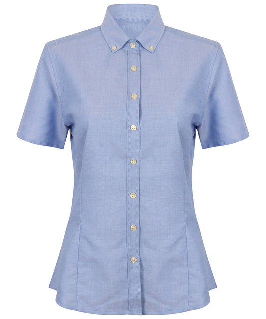 Henbury Womens Short Sleeve Oxford Shirt WrinkleResistant