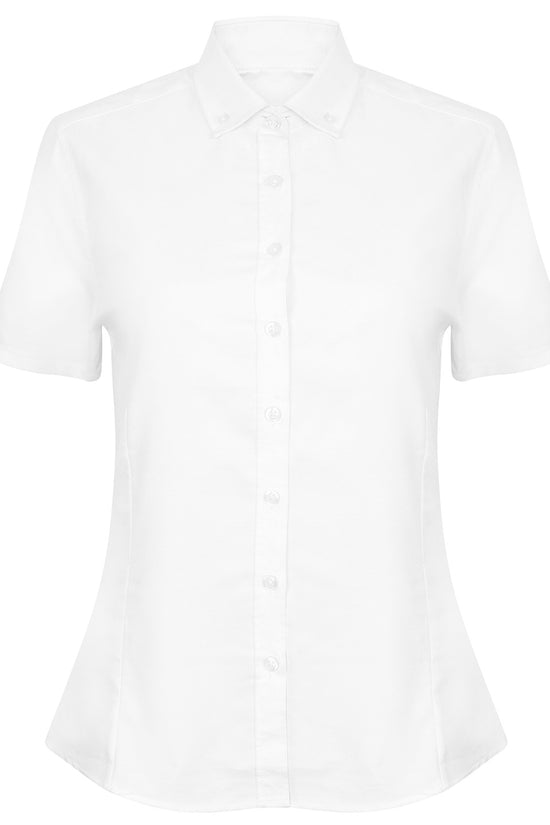 Henbury Womens Short Sleeve Oxford Shirt WrinkleResistant