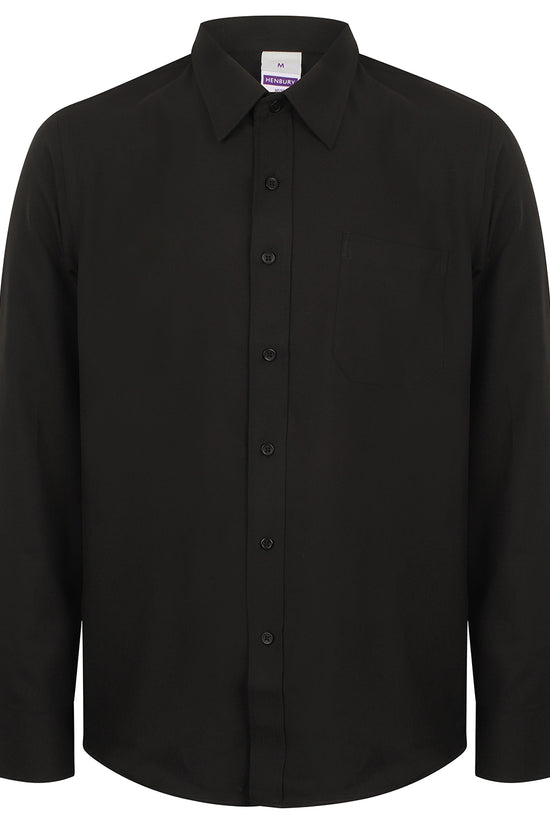 Henbury Wicking Antibacterial Long Sleeve Shirt Male Plus Sizes