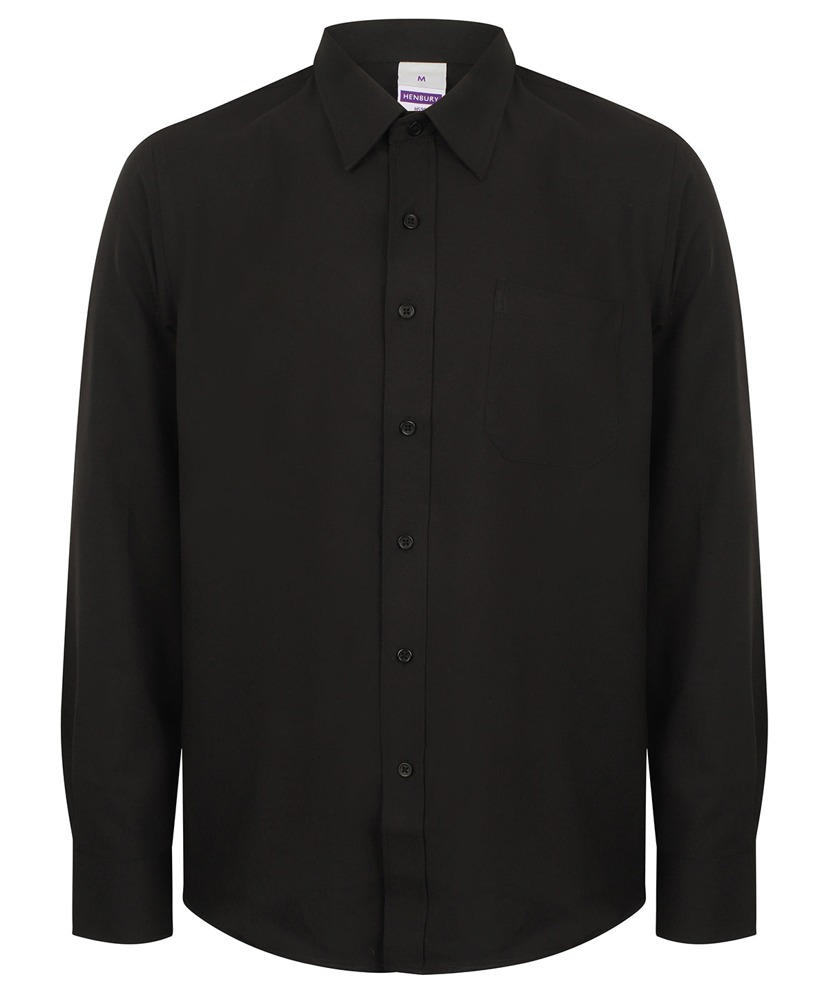 Henbury Wicking Antibacterial Long Sleeve Shirt Male Plus Sizes