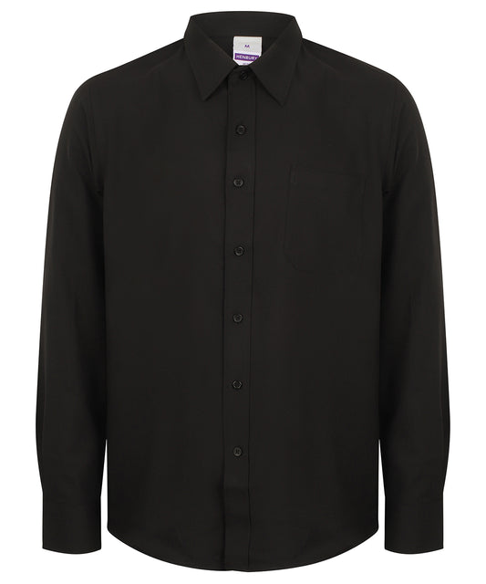Henbury Wicking Antibacterial Long Sleeve Shirt Male Plus Sizes