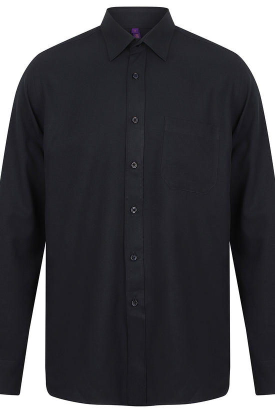 Henbury Wicking Antibacterial Long Sleeve Shirt Male Plus Sizes