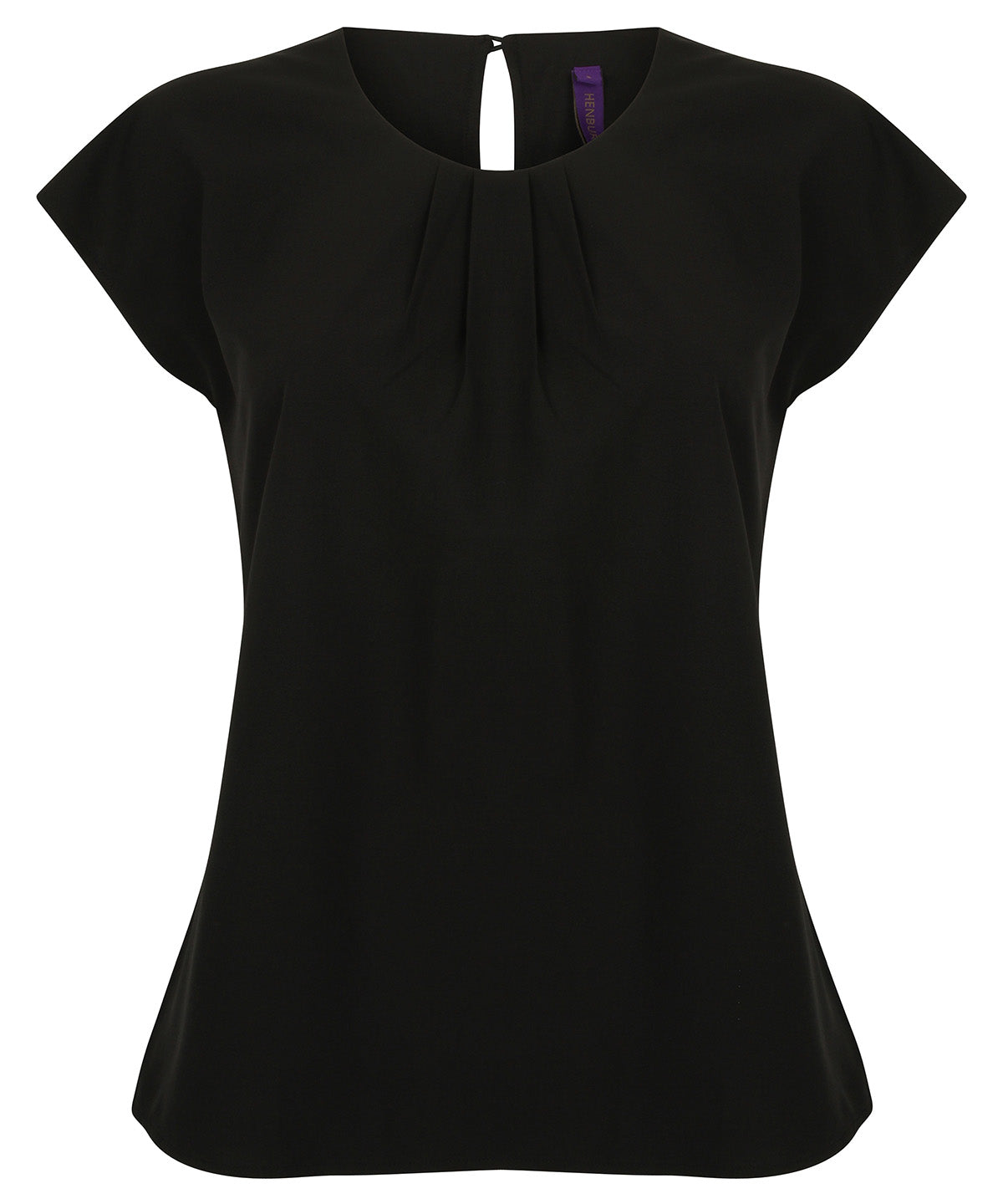 Henbury Womens Pleat Front Short Sleeve Blouse
