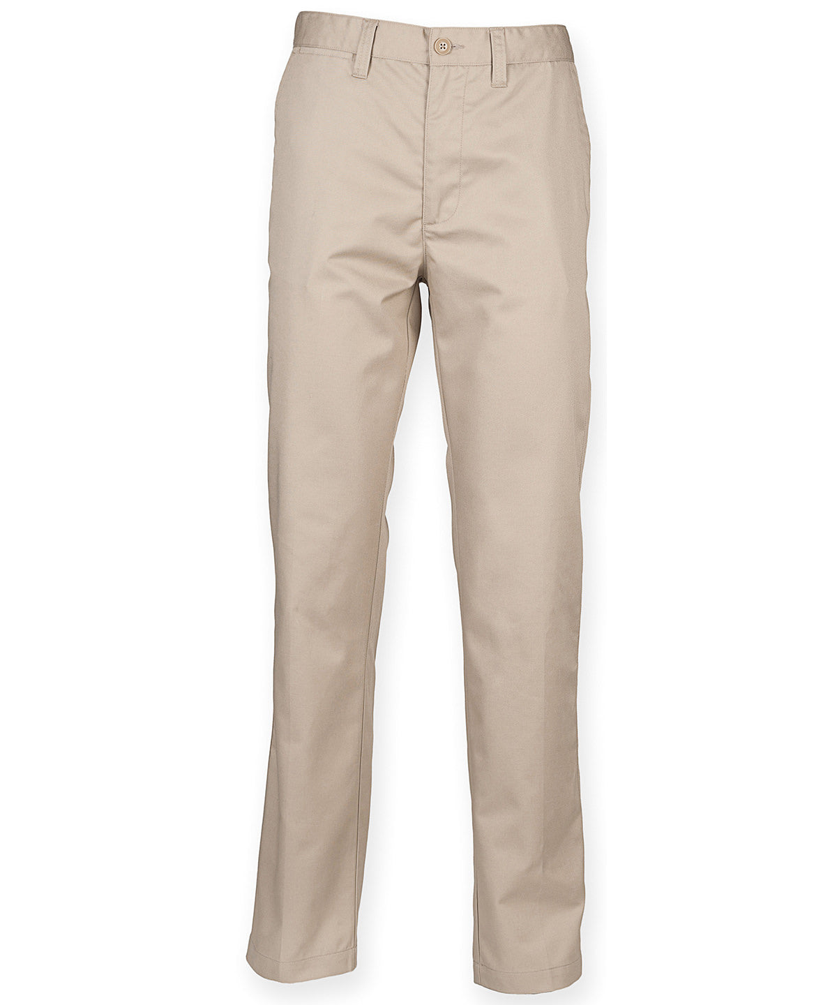 Henbury Mens Flat Front Chino Trousers Plus Size Tailored Fit