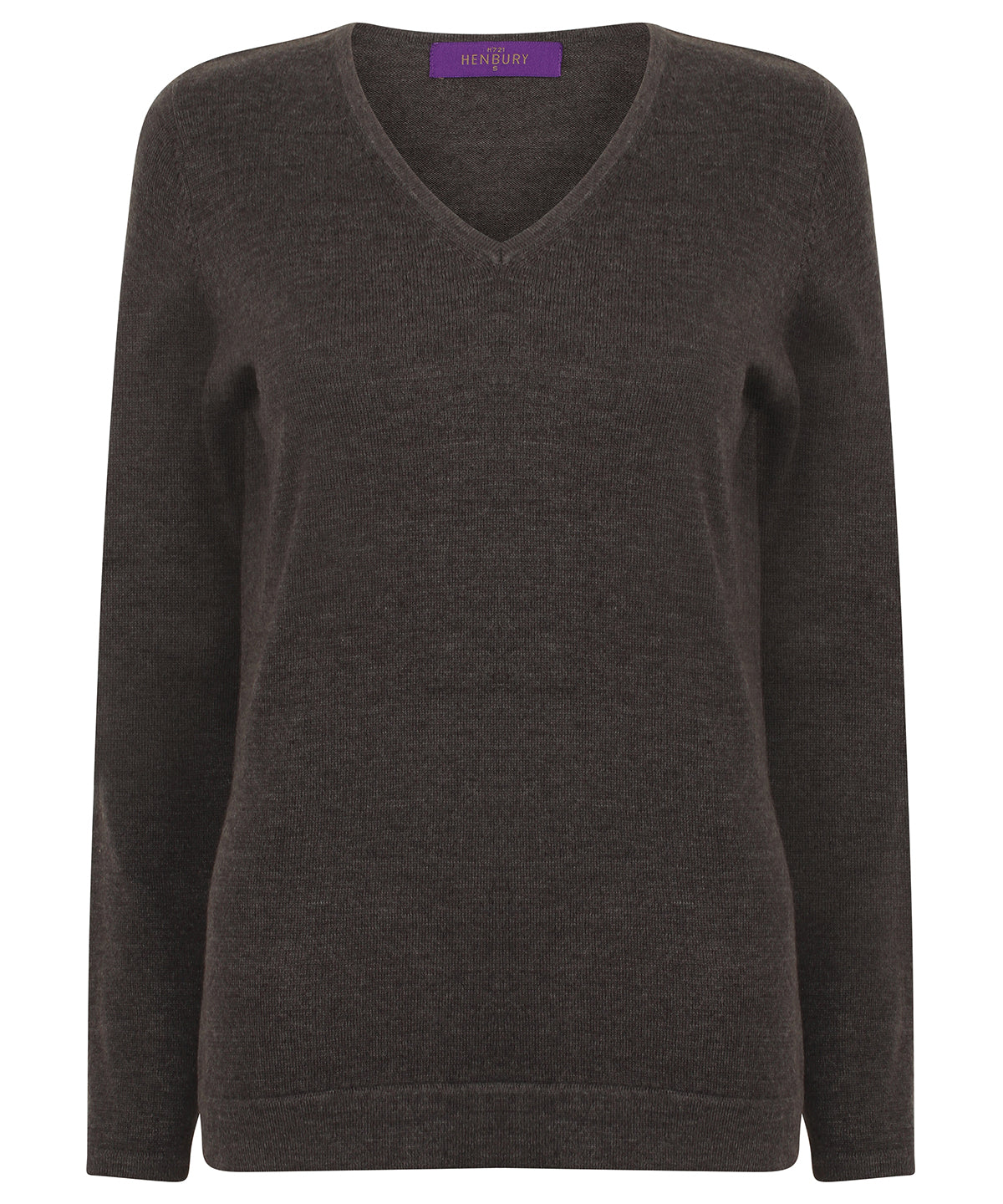 Henbury Womens 12 Gauge VNeck Jumper