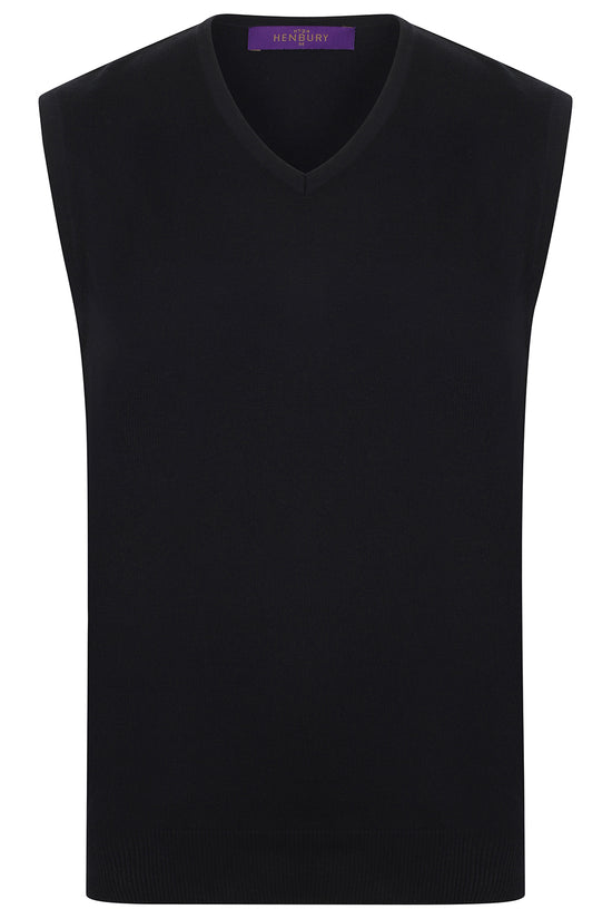 Henbury Sleeveless VNeck Jumper for Men in Plus Sizes