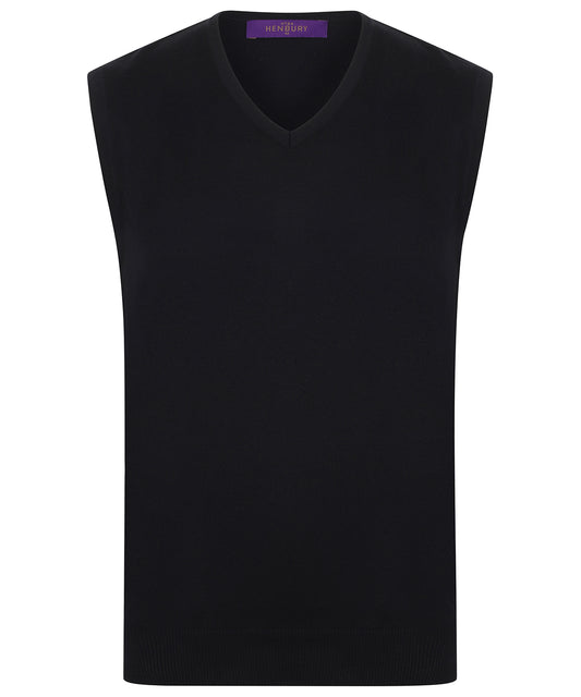 Henbury Sleeveless VNeck Jumper for Men in Plus Sizes