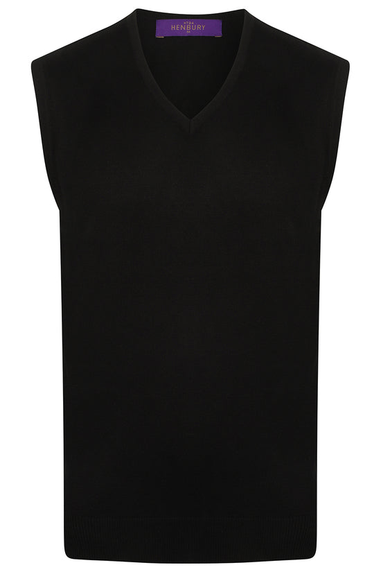 Henbury Sleeveless VNeck Jumper for Men in Plus Sizes