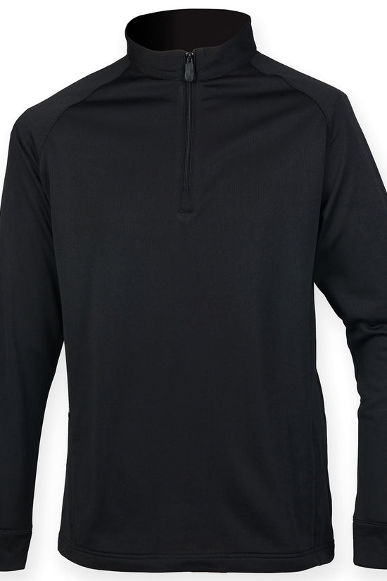 Henbury Mens QuarterZip Sweatshirt with Wicking Finish