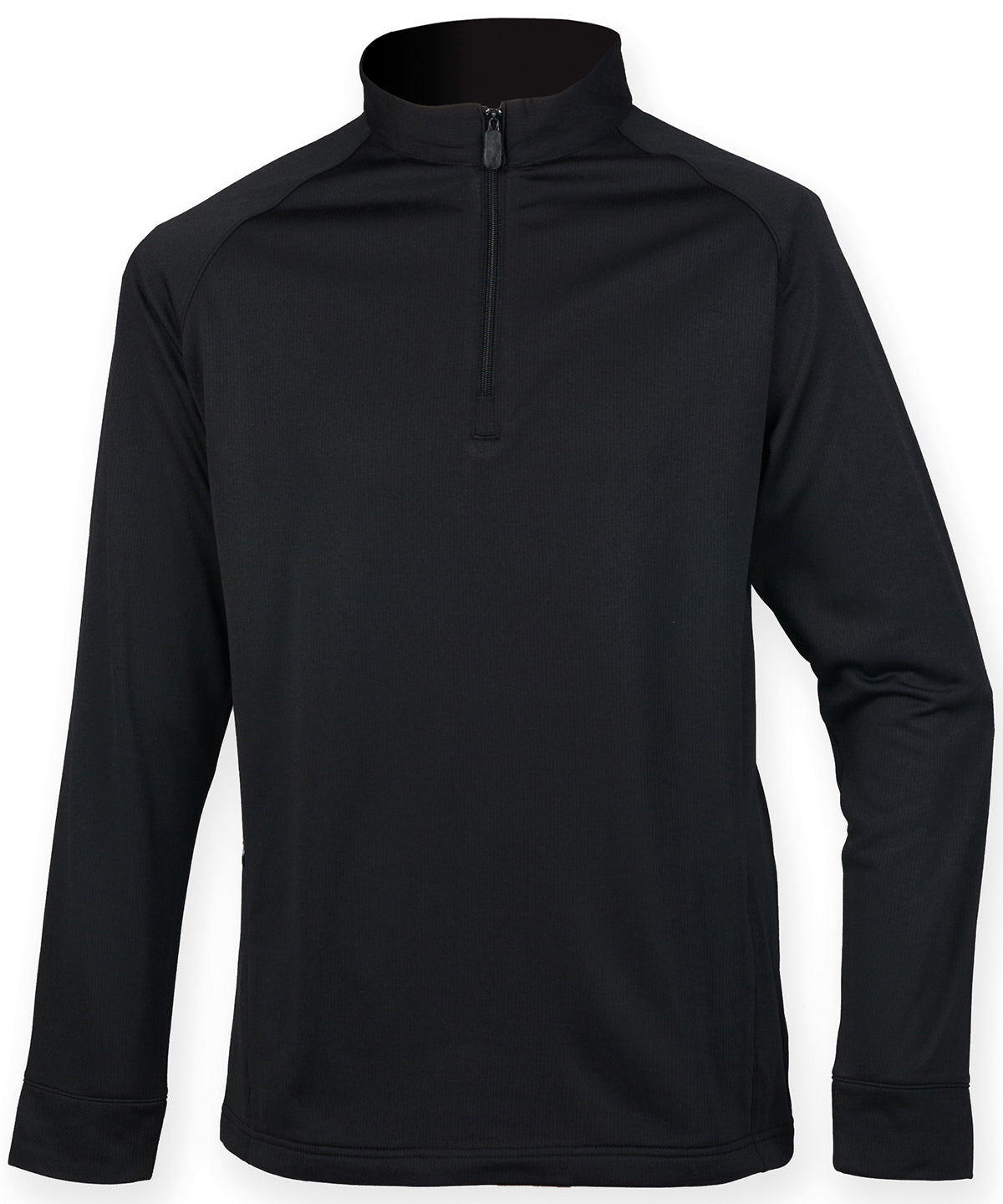 Henbury Mens QuarterZip Sweatshirt with Wicking Finish