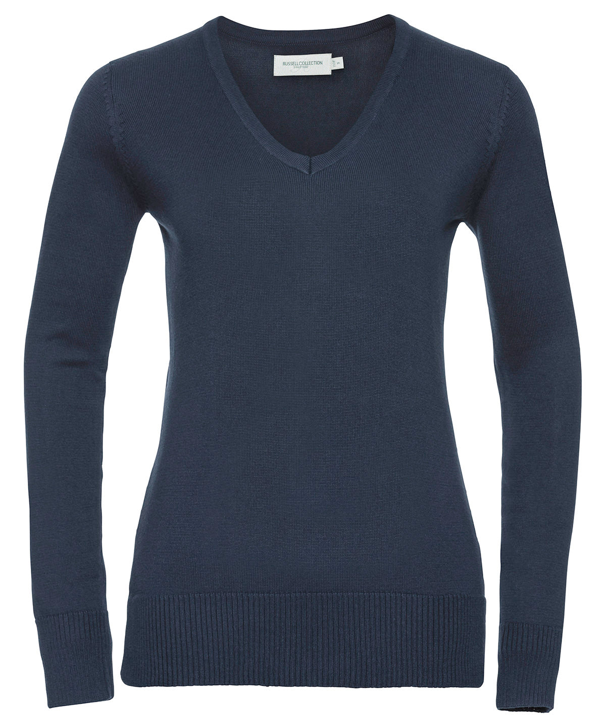 Russell Collection Womens VNeck Knitted Sweater Contemporary Style