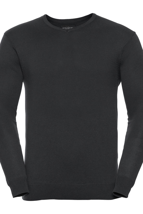 Russell Collection Mens VNeck Knitted Sweater in Plus Sizes