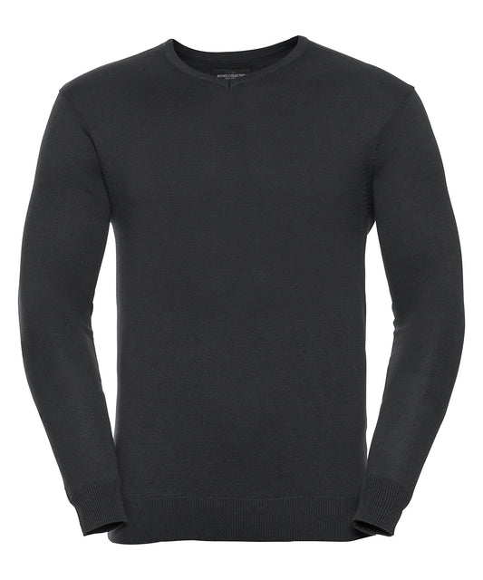 Russell Collection Mens VNeck Knitted Sweater in Plus Sizes