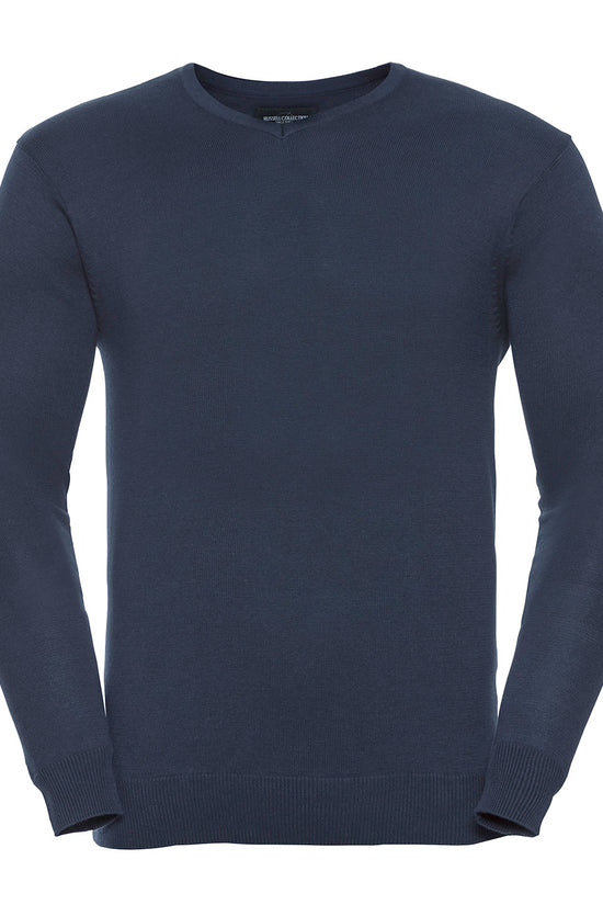 Russell Collection Mens VNeck Knitted Sweater in Plus Sizes