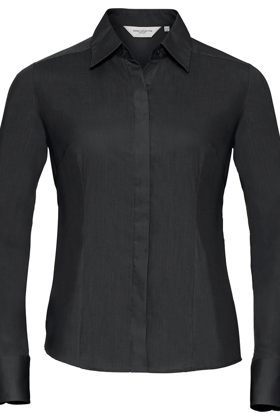 Russell Collection Womens Fitted Poplin Shirt