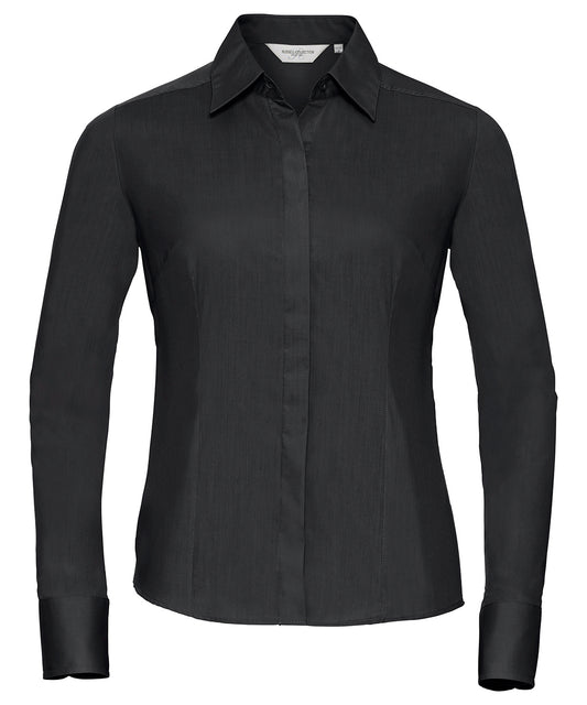 Russell Collection Womens Fitted Poplin Shirt