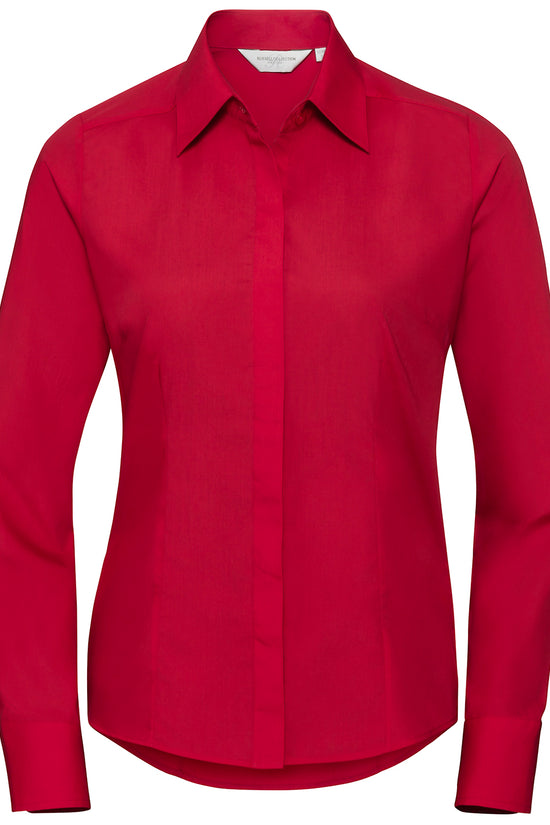Russell Collection Womens Fitted Poplin Shirt