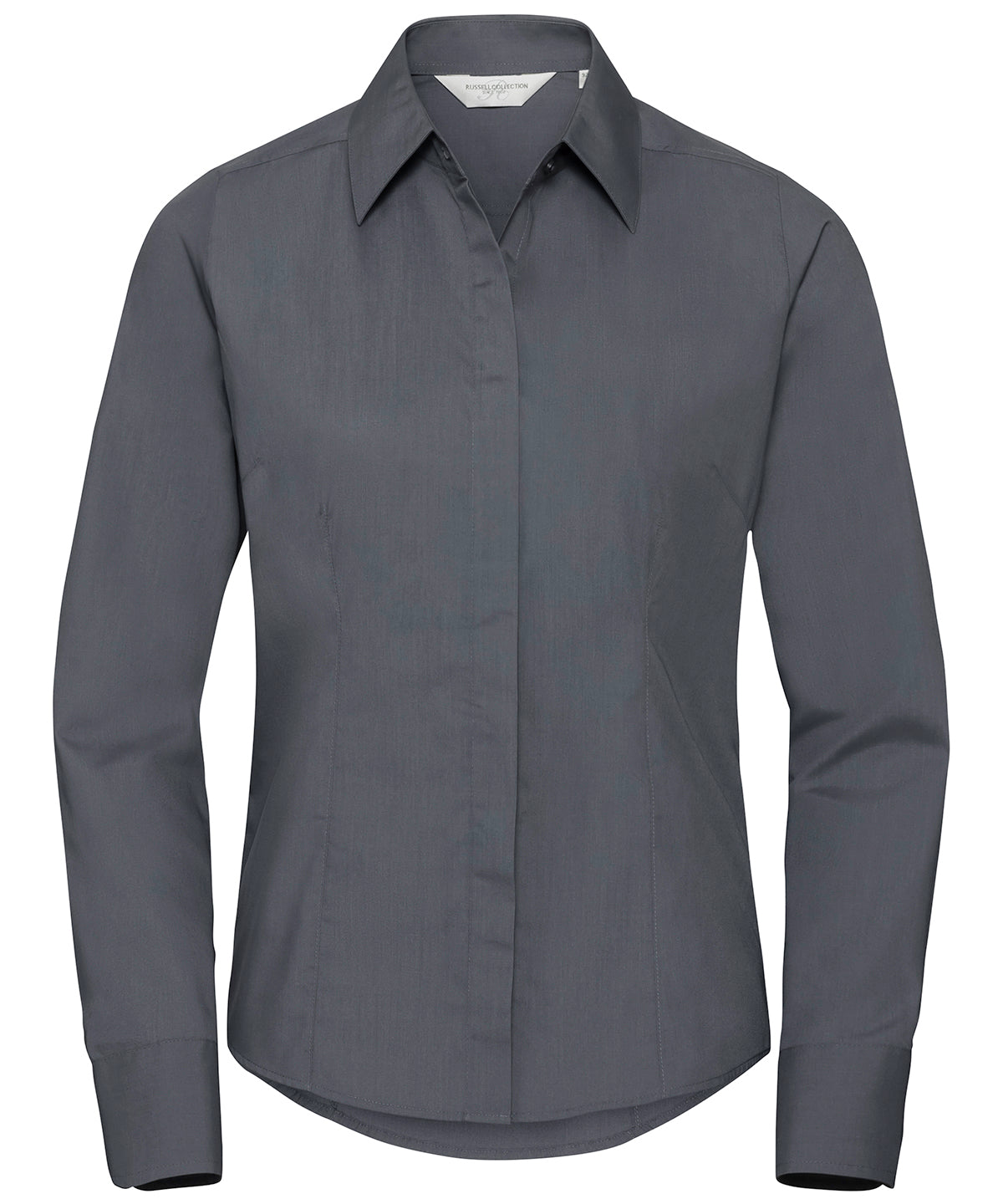 Russell Collection Womens Fitted Poplin Shirt
