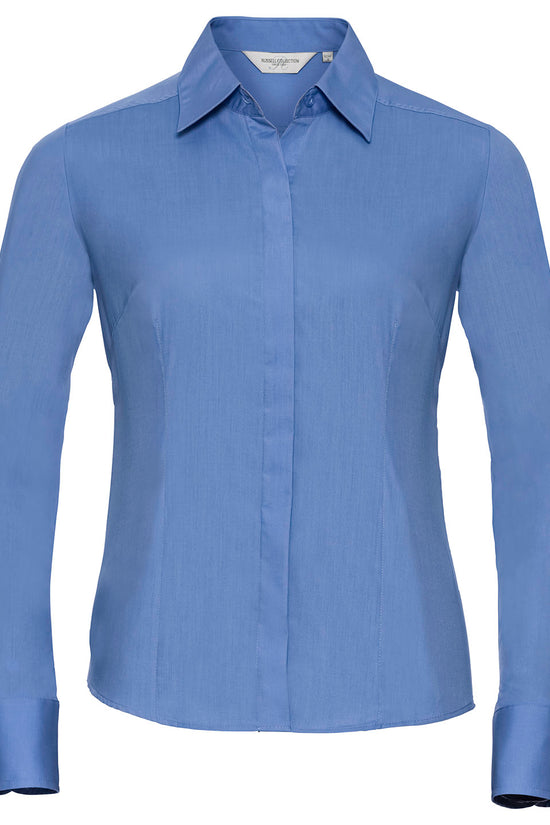 Russell Collection Womens Fitted Poplin Shirt