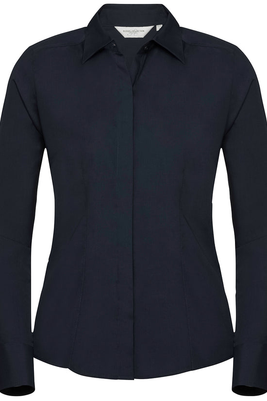 Russell Collection Womens Fitted Poplin Shirt