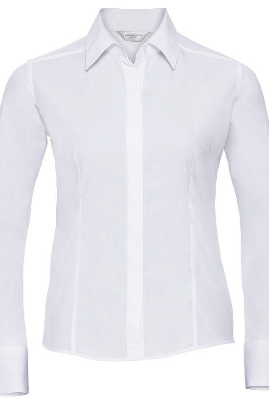 Russell Collection Womens Fitted Poplin Shirt