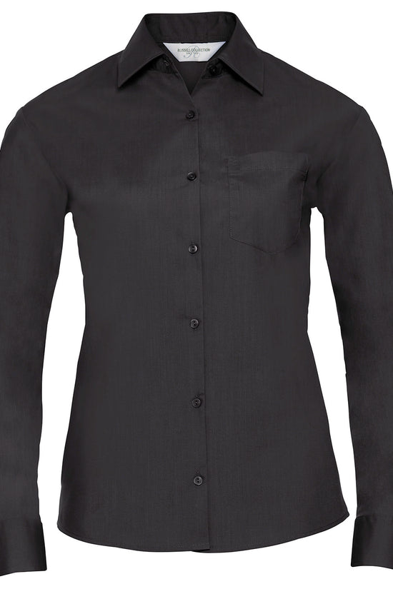 Elegant Womens Long Sleeve Polycotton Poplin Shirt
