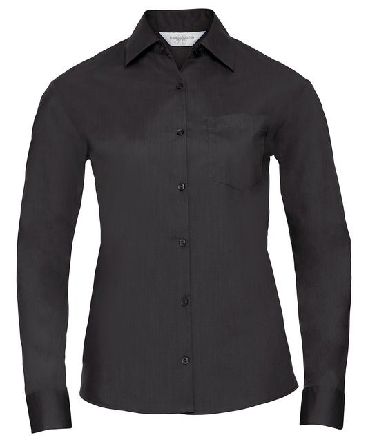 Elegant Womens Long Sleeve Polycotton Poplin Shirt