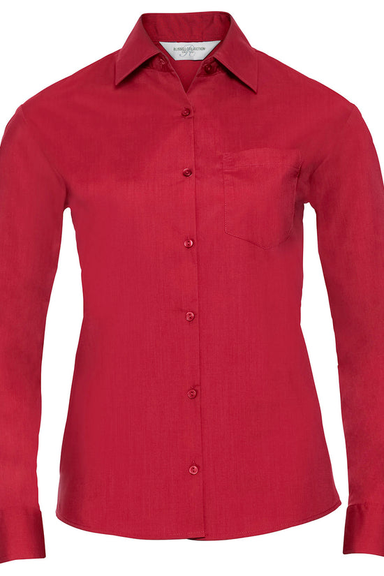 Elegant Womens Long Sleeve Polycotton Poplin Shirt