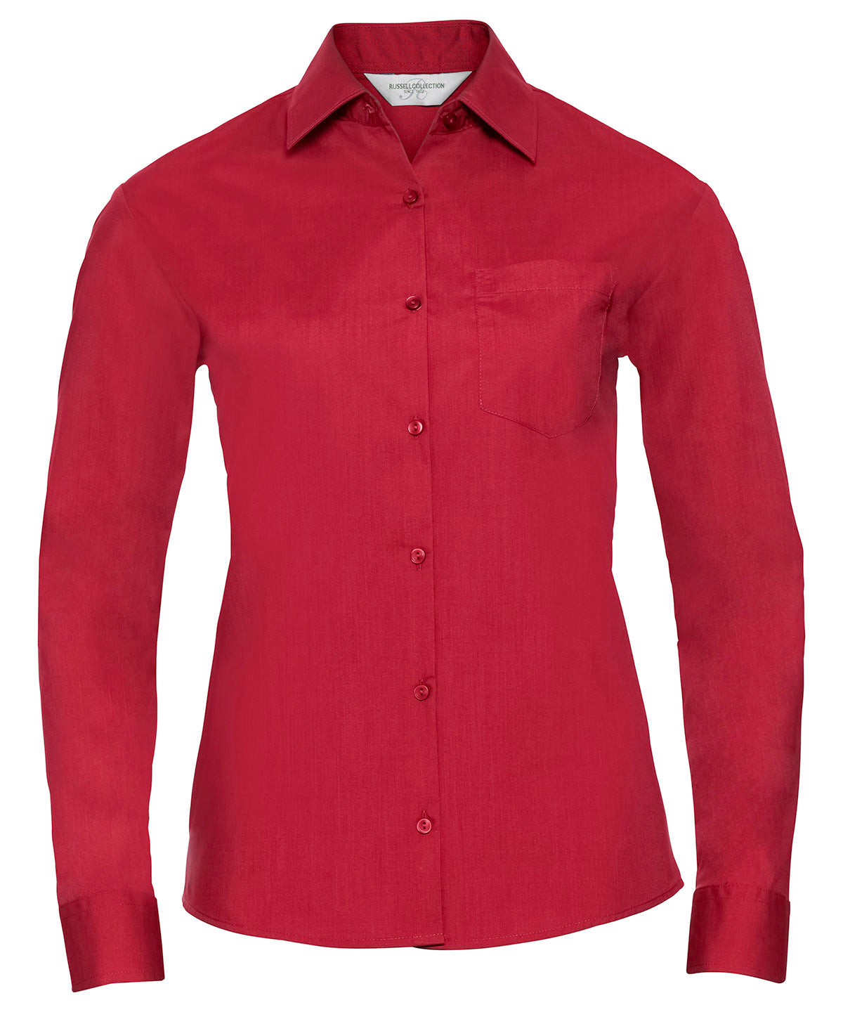 Elegant Womens Long Sleeve Polycotton Poplin Shirt