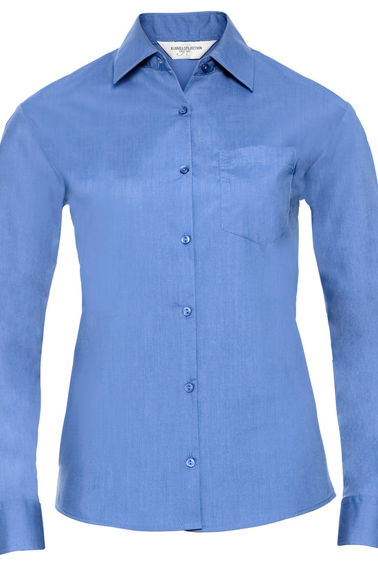 Elegant Womens Long Sleeve Polycotton Poplin Shirt