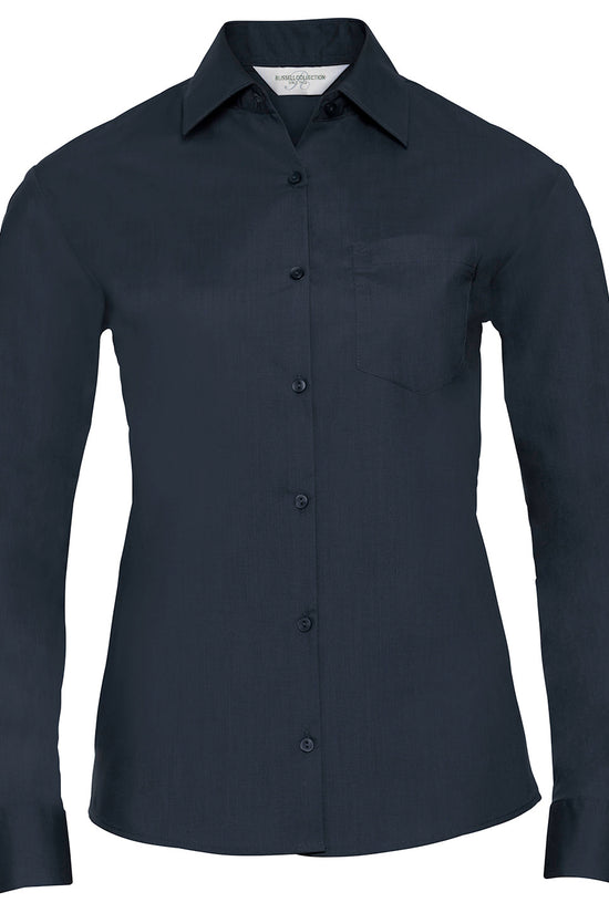 Elegant Womens Long Sleeve Polycotton Poplin Shirt