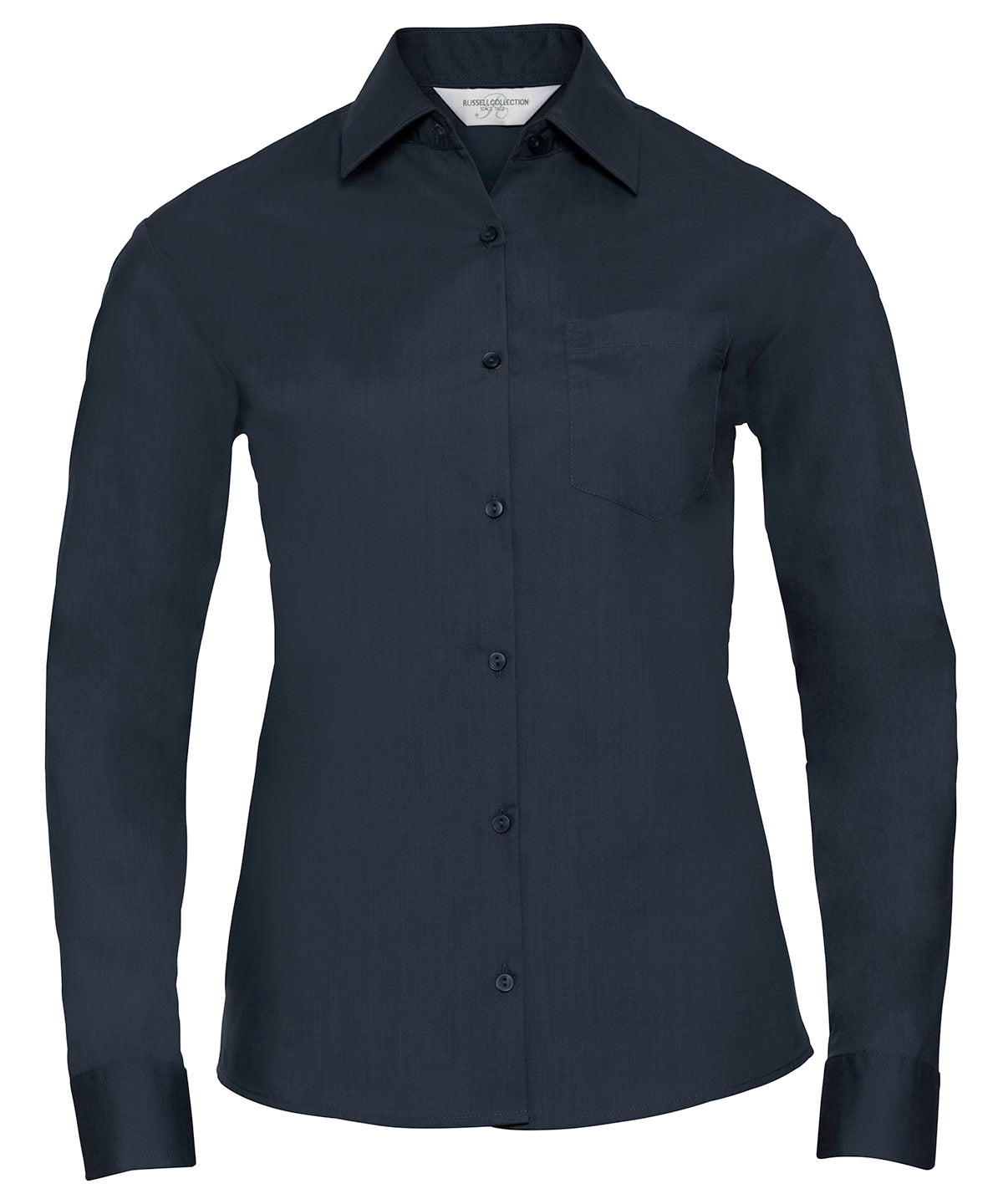 Elegant Womens Long Sleeve Polycotton Poplin Shirt
