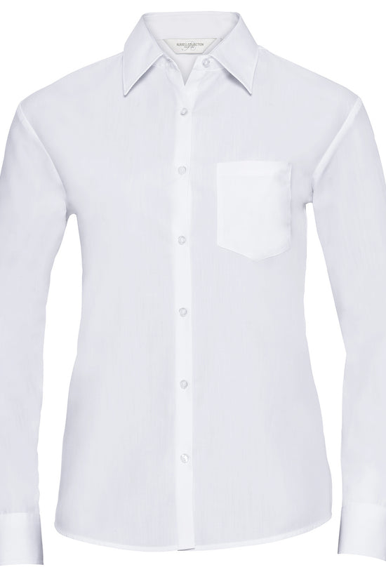 Elegant Womens Long Sleeve Polycotton Poplin Shirt