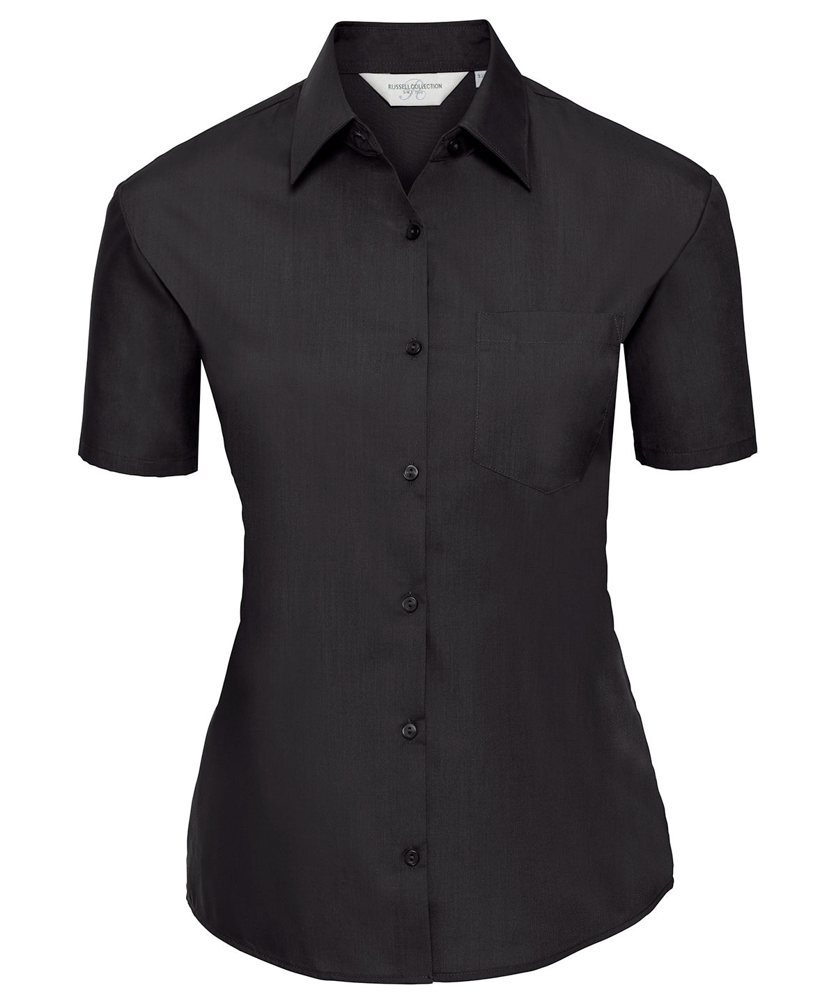 Russell Collection Womens Short Sleeve Poplin Shirt Elegant Design